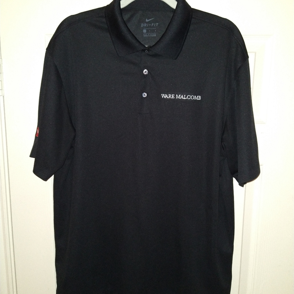 Nike Dri-Fit Black Short Sleeve Polo Shirt Men's sz Large